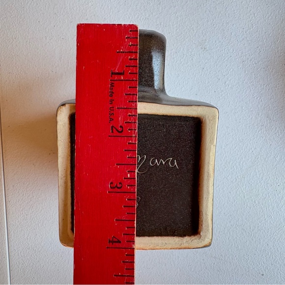 Mara Mexico Kokopelli Blue Heavy Pottery Square Mug Cup Hand Crafted Signed - Picture 5 of 6